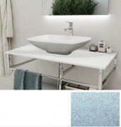 Консоль для раковини Marsan Quadro 70х50 см нержавіюча сталь/скло металік Quadro5-70х50metallic