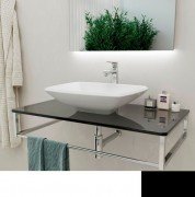 Консоль для раковини Marsan Quadro 90х50 см нержавіюча сталь/скло чорний Quadro5-90х50black