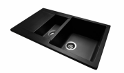 Мийка для кухні Miraggio La Pas врізна прямокутна з 2 чашами з переливом матовий Black 0000019