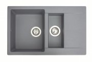 Мийка для кухні Miraggio La Pas врізна прямокутна з 2 чашами з переливом матовий Gray 0000020