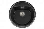 Мийка для кухні Miraggio Malibu 517x517x221 врізна кругла з переливом матовий Black 0000026