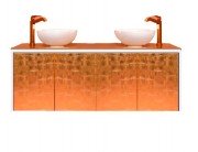 Тумба під раковину Marsan Penelope 1600 МДФ білий/золото Penelope1600whiteg