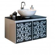 Тумба під раковину Marsan Vincent 800 МДФ чорний Vincent800black