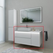 Тумба під настільну раковину Marsan Armel 1100 права/ліва акриловий камінь білий матовий Armel1100L/R-1