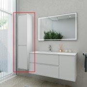 Пенал для ванной Marsan Armel 1600 с корзиной акриловый камень белый матовый Armel1600LR-1