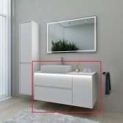 Тумба під настільну раковину Marsan Armel 1100 права/ліва акриловий камінь білий матовий Armel1100L/R-1