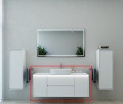 Тумба під настільну раковину Marsan Armel 1 300 акриловий камінь білий матовий Armel1300-1