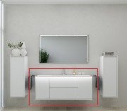 Тумба під раковину Marsan Armel 1300 акриловий камінь білий матовий Armel1300