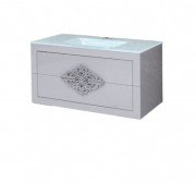 Тумба під раковину Marsan Christine 1000 МДФ білий/срібло Christine1000whites