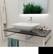 Консоль для раковини Marsan Quadro 100х50 см нержавіюча сталь/скло чорний Quadro5-100х50black