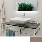 Консоль для раковины Marsan Quadro 110х50 см нержавеющая сталь/стекло бисмарк Quadro5-110х50bismarck