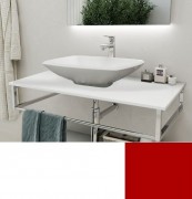 Консоль для раковини Marsan Quadro 120х50 см нержавіюча сталь/скло кармін Quadro5-120х50carmine