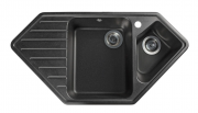 Мийка для кухні Miraggio Tirion врізна з 2 чашами з крилом матовий Black 0000039