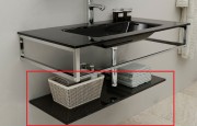 Полиця для ванної Marsan 70х35 см скло чорний Marsan70х35black