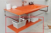 Полка для ванной Marsan 80х35 см стекло оранжевый Marsan80х35orange
