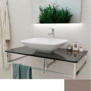 Консоль для раковины Marsan Quadro 100х50 см нержавеющая сталь/стекло бисмарк Quadro5-100х50bismarck