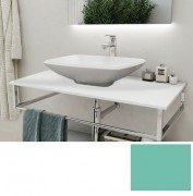 Консоль для раковини Marsan Quadro 120х50 см нержавіюча сталь/скло м'ята Quadro5-120х50mint