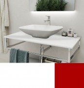 Консоль для раковини Marsan Quadro 130х50 см нержавіюча сталь/скло кармін Quadro5-130х50carmine