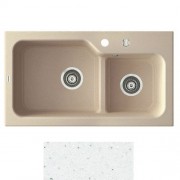 Мойка для кухни Marmorin Ako 2k 80х45 см искусственный камень Magranit белый 711 503 006