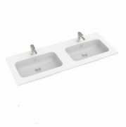 Раковина для ванной Marmorin May 120,5х46 см двойная литой камень белый P_U_623_01_1205
