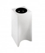 Раковина для ванної Marmorin Rea 40х40 см для підлоги литий камінь білий з чорною чашею 212 040 020 xx x