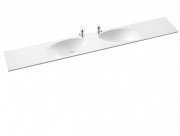 Раковина для ванной Marmorin Ugo duet двойная регулируемая от 153,5 до 250 см литой камень белый 642 REG 2xx xx x