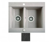 Мийка для кухні Marmorin Voga 1,5k 63,7х54 см штучний камінь Magranit чорний 110 503 002