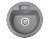 Мойка для кухни Miraggio Valencia врезная круглая с переливом матовый Gray 0000052