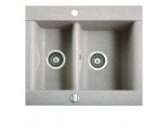 Мийка для кухні Marmorin Voga 1,5k 63,7х54 см штучний камінь Magranit сірий 110 503 003