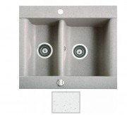 Мийка для кухні Marmorin Voga 1,5k 63,7х54 см штучний камінь Magranit білий 110 503 006