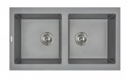 Мойка для кухни Miraggio Westeros 87x50x20 врезная с отверстием перелива матовый Gray 0000065