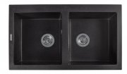 Мойка для кухни Miraggio Westeros 87x50x20 врезная с отверстием перелива матовый Black 0000064