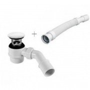 Сифон для ванни Marmorin з вбудованим переливом латунь/пластик білий SBKOW