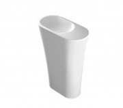 Раковина для ванної Marmorin Wega 60,7х30,5 см левосторонняя литий камінь білий P 515 060 720 010