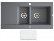 Мийка для кухні Marmorin Voga II 1,5k 10 100х51 см штучний камінь Magranit білий 712 513 006