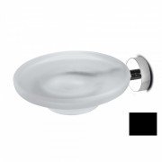 Мильниця для ванною 3SC Europe з власником чорний/матове скло EU01FNO