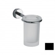 Стакан для зубных щеток 3SC Europe с держателем черный матовый/матовое стекло EU03FNO