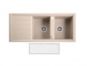 Мойка для кухни Marmorin Profir 2k 10 116х50 см искусственный камень Magranit белый 160 213 006