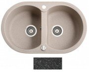 Мийка для кухні Marmorin Duro 2k 77х47 см штучний камінь Magranit чорний 130 203 002