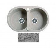 Мийка для кухні Marmorin Duro 2k 77х47 см штучний камінь Magranit сірий 130 203 003