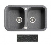 Мийка для кухні Marmorin Pesta 2k 77х47 см штучний камінь Magranit чорний 170 203 002