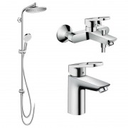 Набор смесителей для ванны Hansgrohe Logis Loop + Showerpipe 1272019