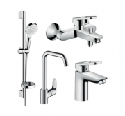 Набор смесителей для ванны + кухня Hansgrohe Logis Loop 1172019