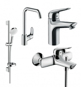 Набор смесителей для ванны + кухня Hansgrohe Novus 1162019