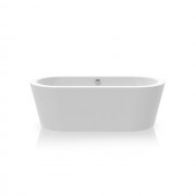 Ванна акриловая Knief Hot 180x80 см с круглым переливом белый глянцевый 0100072+010009106