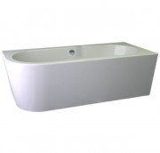 Ванна акрилова Knief Wall Corner L 180x80 см з круглим переливом білий глянцевий 0100077L+010009106