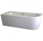 Ванна акрилова Knief Wall Corner R 180x80 см з круглим переливом білий глянцевий 0100077R06+01000910