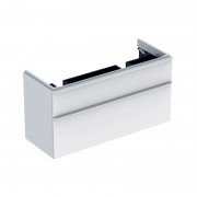 Тумба под двойную раковину Geberit Smyle Square 118,4х47 см подвесная ДСП белый глянец 500.356.00.1