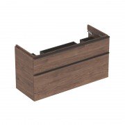 Тумба под двойную раковину Geberit Smyle Square 118,4х47 см подвесная ДСП темный орех 500.356.JR.1