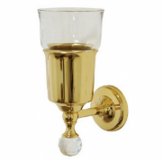 Стакан для зубных щеток Ibb Madras Oriente Swarovski настенный металл/стекло золото MA02CORO
